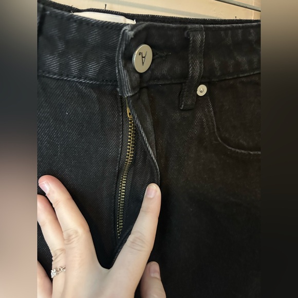 NWOT Abrand Venice Short High Rise Fringe Hem Black Wash Size 24 Grunge - Picture 6 of 14
